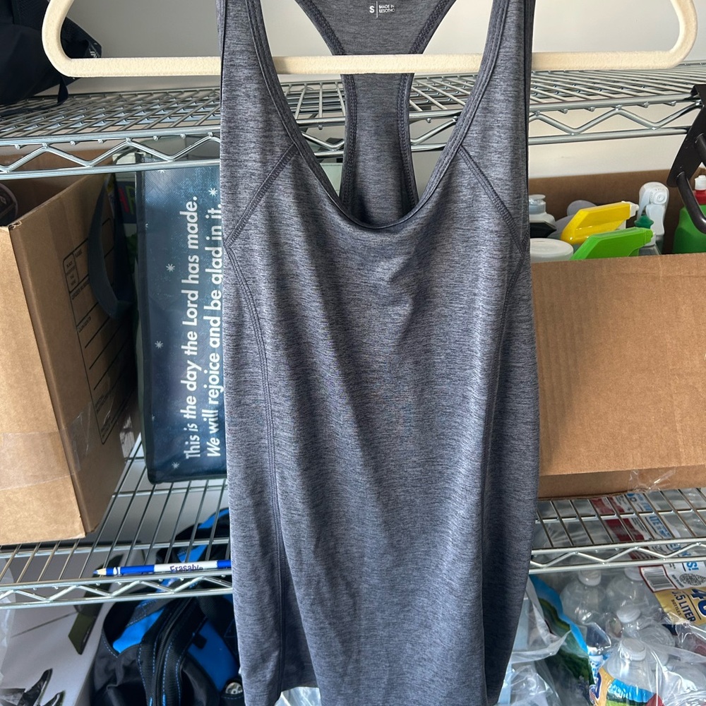 Tight athletic gray tank top